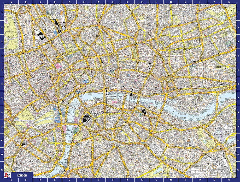 A to Z Map of London Jigsaw Puzzle For Adults - 1000 Piece Jigsaw Puzzle Gift - Map jigsaw Puzzles, Map Gift