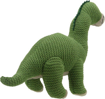 Wilberry - Knitted - Small Green Brontosaurus Dinosaur Soft Toy - WB004306