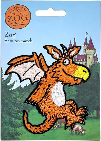 Pawprint Family | Zog Hovering Sew on Patch | Julia Donaldson and Axel Scheffler's Zog Official Merchandise