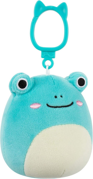 Squishmallows Robert the Aqua Frog Plush Clip-On, 8.9 cm, Wildlife Squad Collection