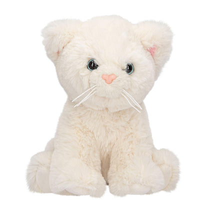 Depesche 13516 TOPModel - Knuffelkat in wit, ca. 16 cm hoog knuffel met blauwe ogen en roze neus