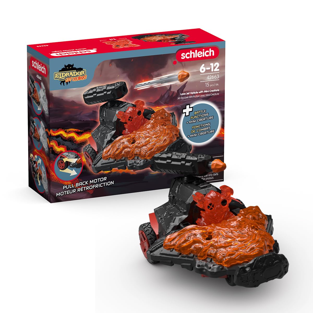Schleich Eldrador Creatures Lava Jet With Mini Creature Toy Playset (42663)