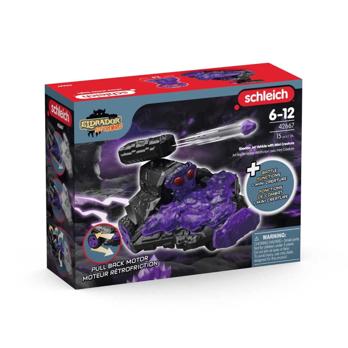 Schleich Eldrador Creatures Shadow Jet With Mini Creature Toy Playset (42667)