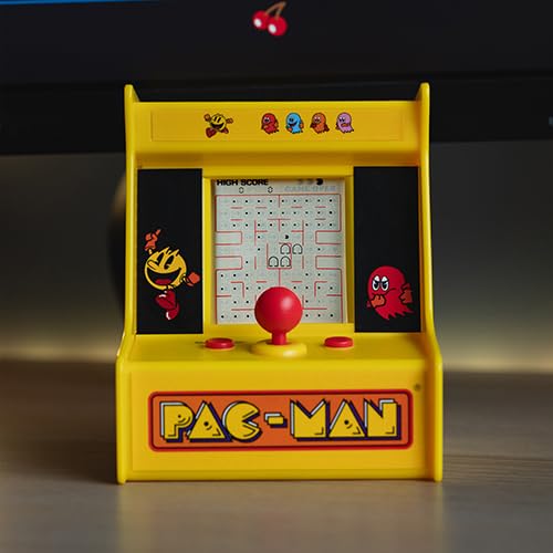 Arcade PAC-MAN-console, monochroom display, 6,3 cm (2,5 inch), draagbaar, werkt op 2 AA-batterijen