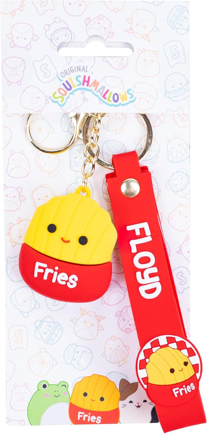 Fizz Creations Squishmallows Floyd the French Fries Polsband Sleutelhanger 3D sleutelhanger met bedel & PVC polsband, officieel gelicentieerde Squishmallows sleutelhanger, Meerkleurig, Eén maat