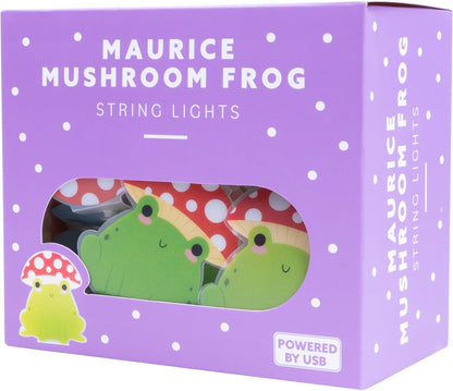 Maurice Mushroom Frog String Light - Green, Red, White