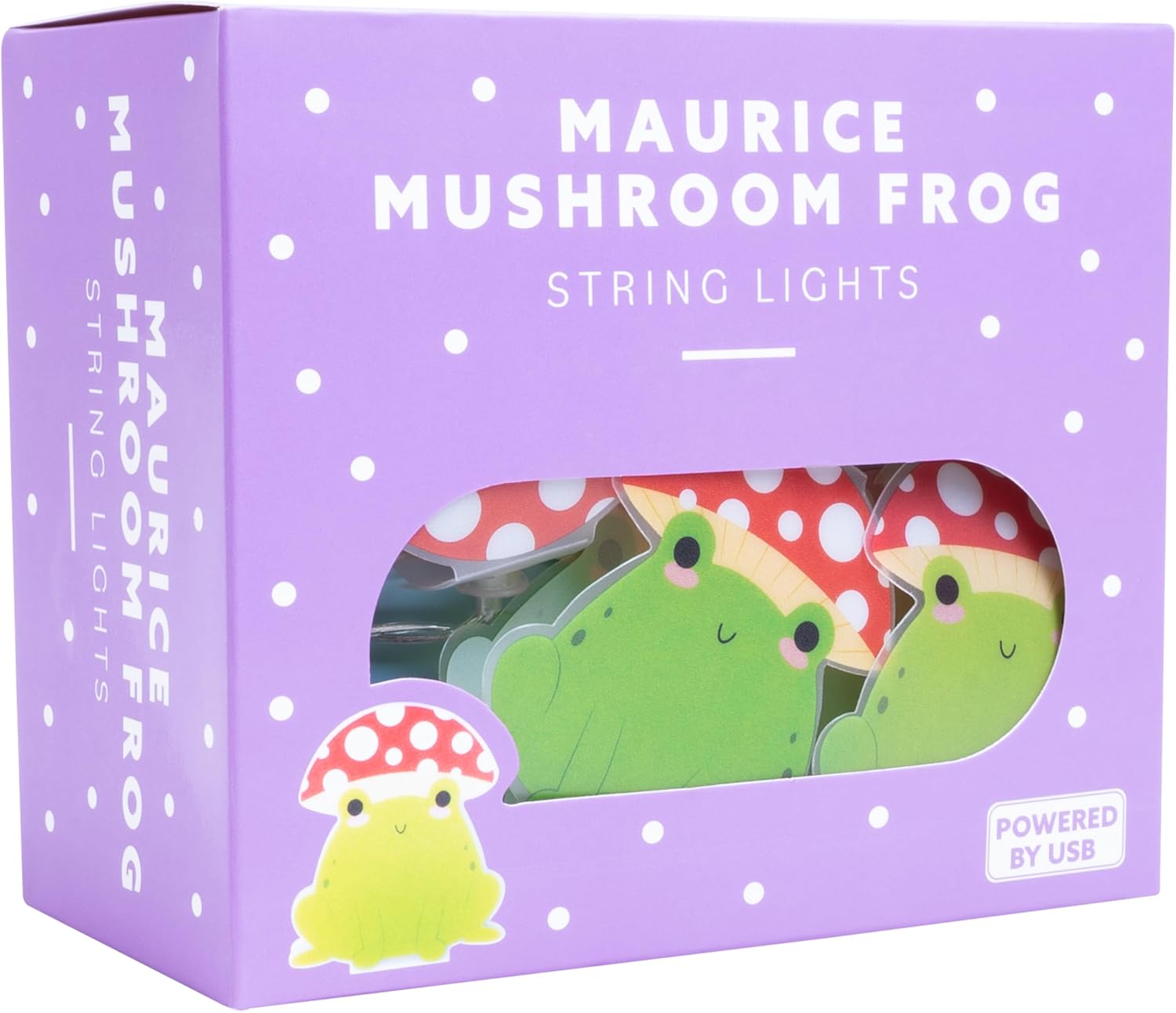 Maurice Mushroom Frog String Light - Green, Red, White