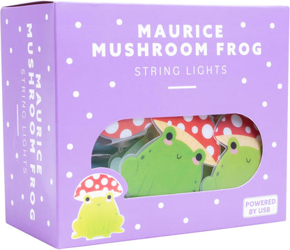 Maurice Mushroom Frog String Light - Green, Red, White