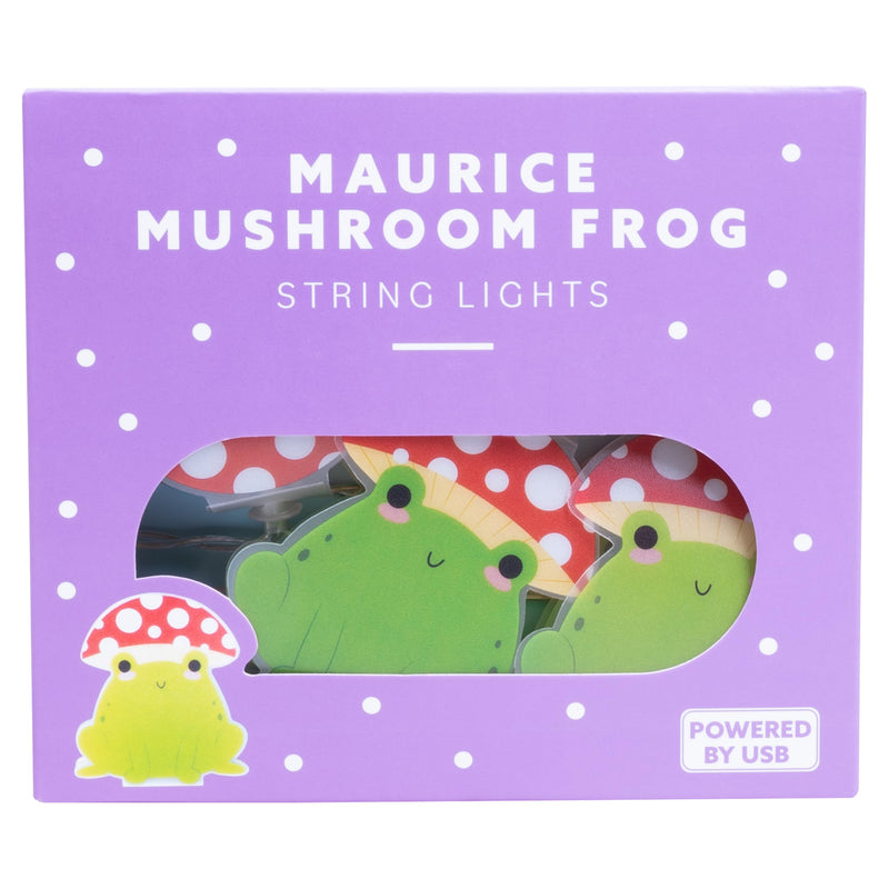 Maurice Mushroom Frog String Light - Green, Red, White
