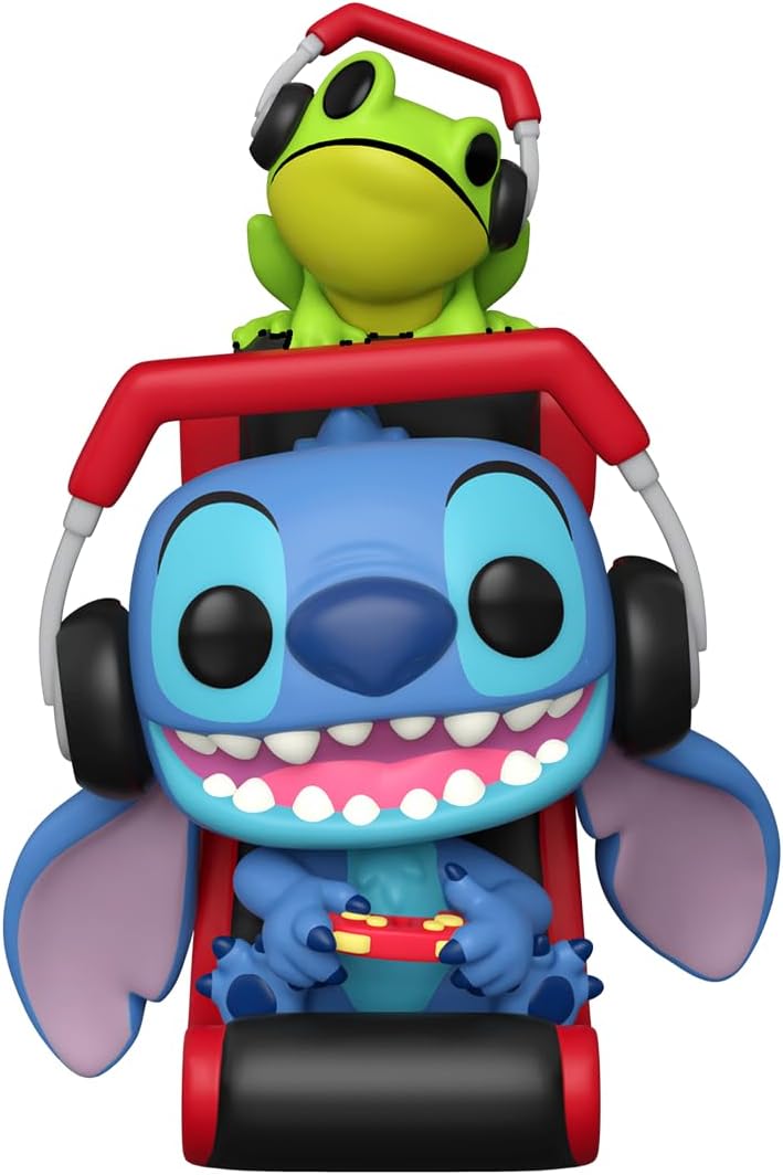 Funko Pop! & Tee: L & S - Gmr Stitch with Frog with Frog - L - Lilo and Stitch - T-Shirt - Vêtements avec Une Figurine en Vinyle à Collectionner - Idée de Cadeau - Jouets et Top à Manches Courtes