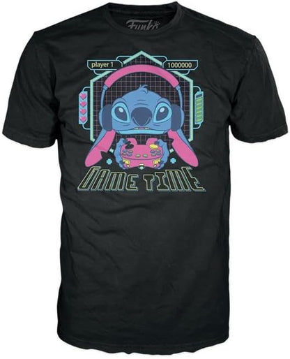 Funko Pop! & Tee: L & S - Gmr Stitch with Frog with Frog - L - Lilo and Stitch - T-Shirt - Vêtements avec Une Figurine en Vinyle à Collectionner - Idée de Cadeau - Jouets et Top à Manches Courtes