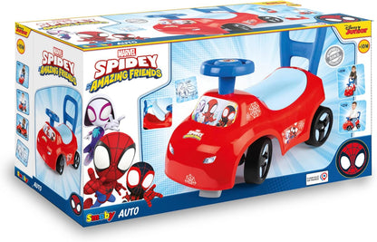 Smoby Spidey glijbaan – wendbaar kindervoertuig met claxonstuur – rugsteun, opbergvak, kantelbeveiliging – voor kinderen vanaf 10 maanden