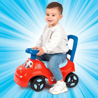 Smoby Spidey glijbaan – wendbaar kindervoertuig met claxonstuur – rugsteun, opbergvak, kantelbeveiliging – voor kinderen vanaf 10 maanden