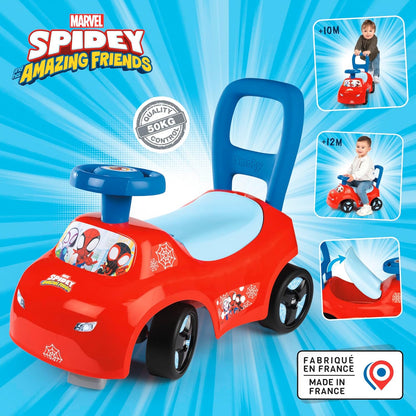 Smoby Spidey glijbaan – wendbaar kindervoertuig met claxonstuur – rugsteun, opbergvak, kantelbeveiliging – voor kinderen vanaf 10 maanden
