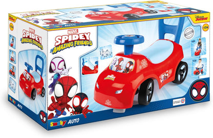 Smoby Spidey glijbaan – wendbaar kindervoertuig met claxonstuur – rugsteun, opbergvak, kantelbeveiliging – voor kinderen vanaf 10 maanden