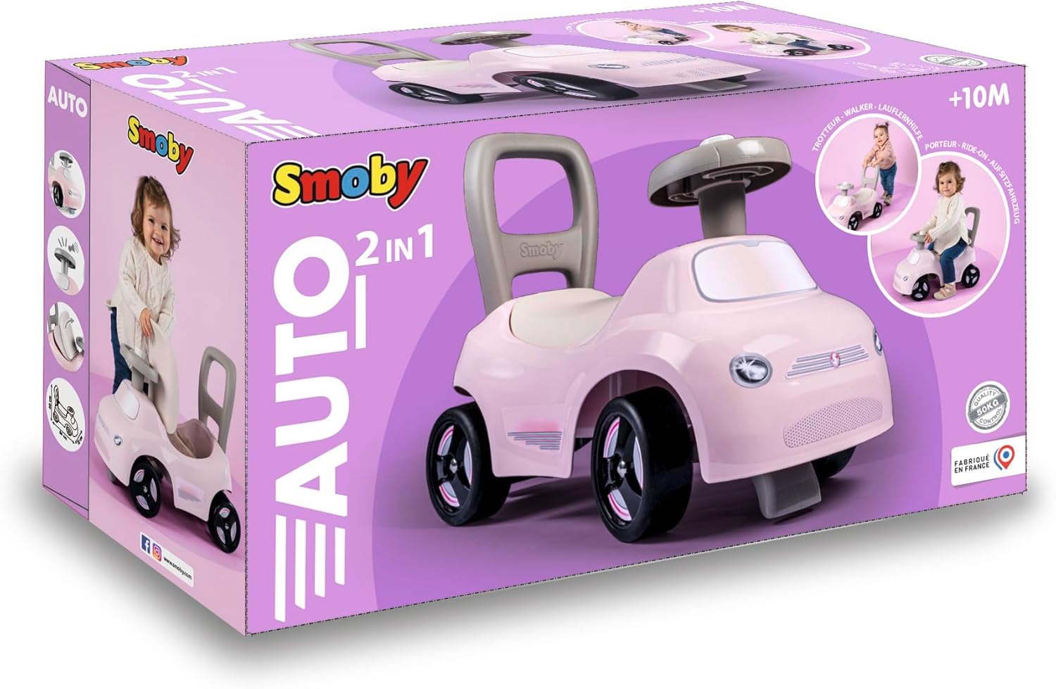 Smoby - Smoby Loopauto Roze