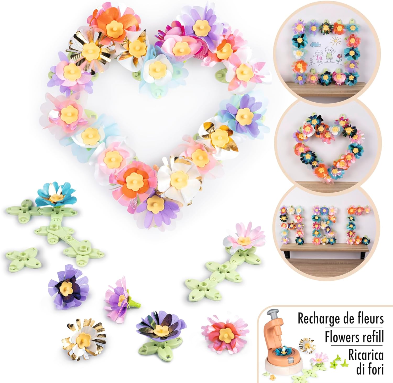 Smoby Créa - Navulset decoratieve bloemen – handmatige activiteit – workshop bloemencreatie – 350411 – aanvulling ref 7600350410