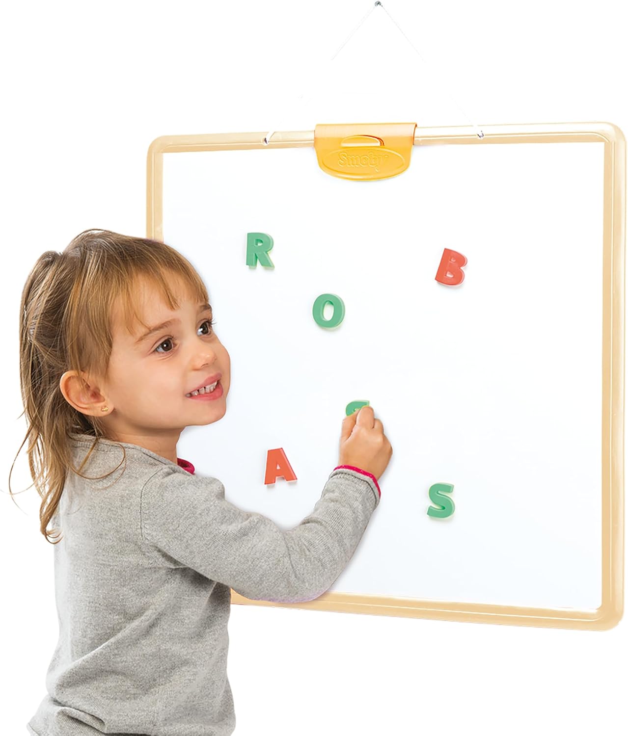 Smoby, Set 48 Letras Mayúsculas Magnéticas, Aprender a Deletrear, optimo para Pizarras Magnéticas Smoby, Niños Niñas A Partir de 3 años, 7600430107