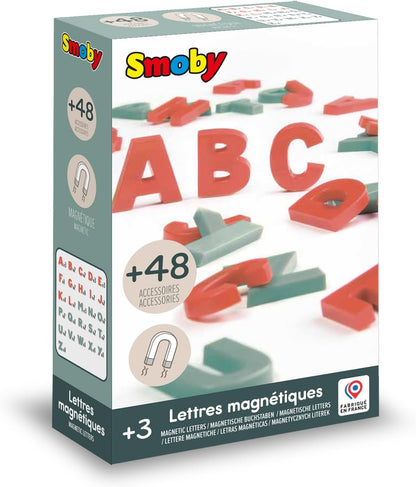 Smoby, Set 48 Letras Mayúsculas Magnéticas, Aprender a Deletrear, optimo para Pizarras Magnéticas Smoby, Niños Niñas A Partir de 3 años, 7600430107