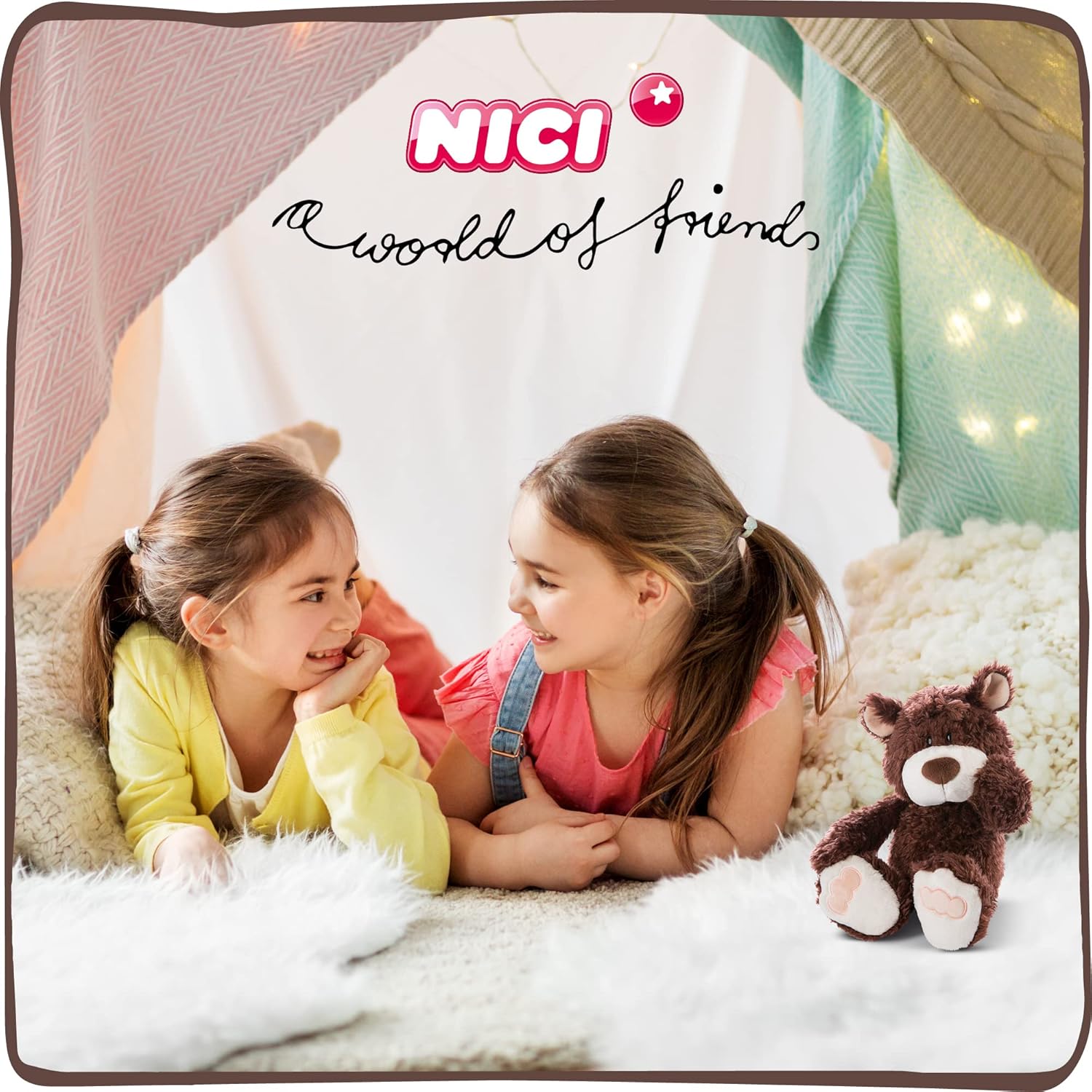 NICI Kuscheltier Bär 25 cm – Nachhaltiges Plüschtier für Mädchen, Jungen & Babys – Flauschiges Stofftier zum Spielen, Sammeln & Kuscheln – Gemütliches Schmusetier, Kakaobraun