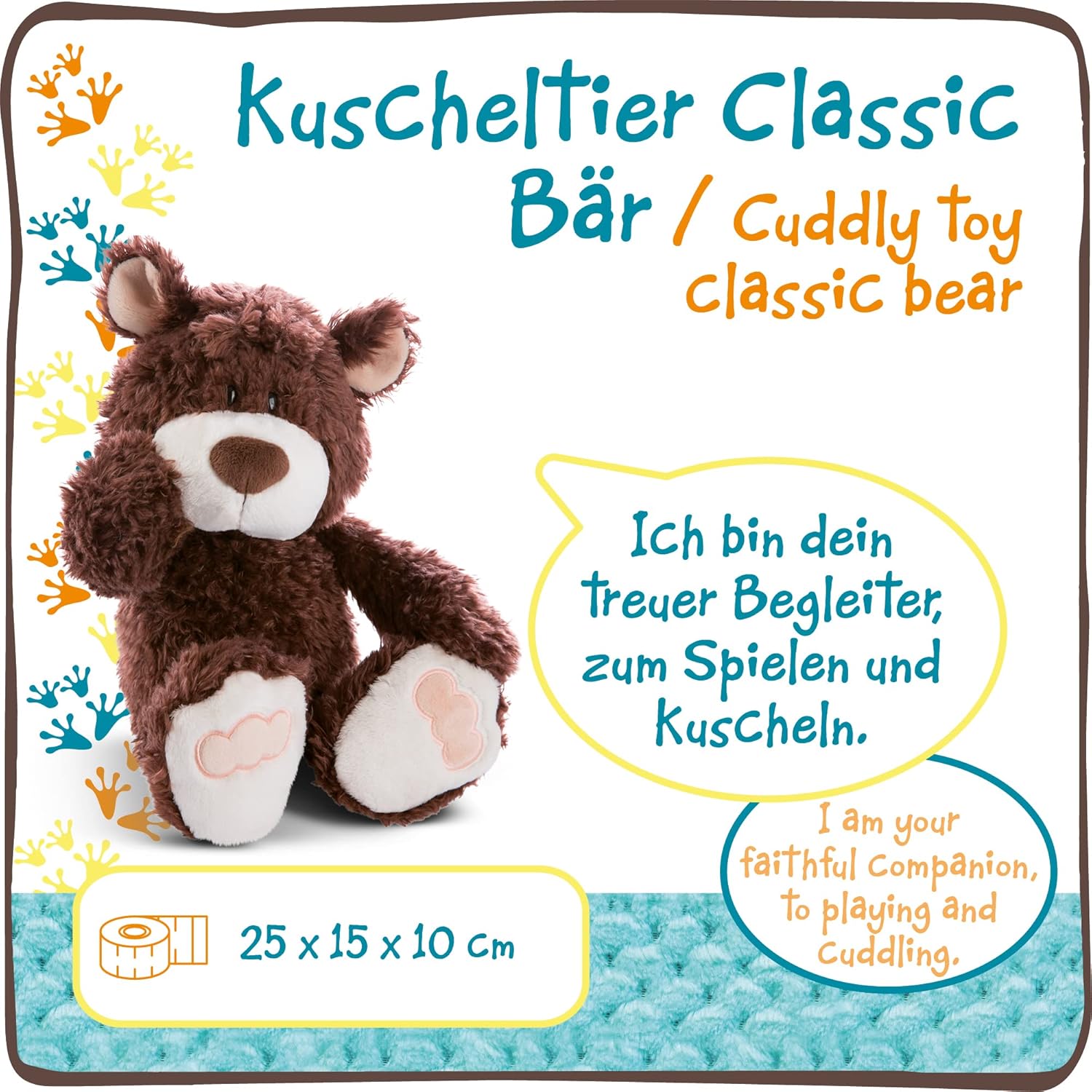 NICI Kuscheltier Bär 25 cm – Nachhaltiges Plüschtier für Mädchen, Jungen & Babys – Flauschiges Stofftier zum Spielen, Sammeln & Kuscheln – Gemütliches Schmusetier, Kakaobraun