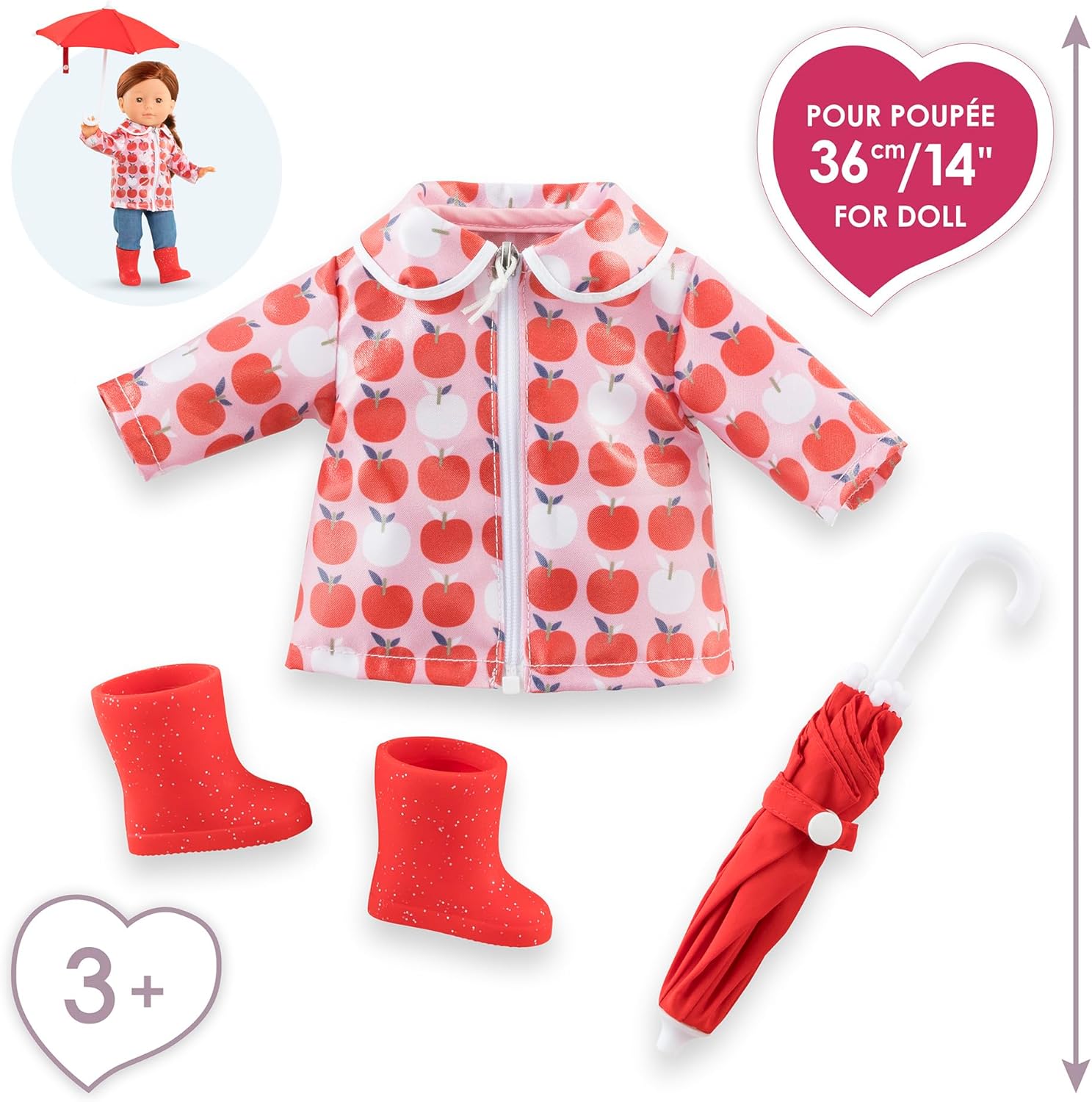Ma Corolle - Regendagset en accessoires, kleding, voor pop My Corolla, 36 cm, vanaf 3 jaar, 9000212820