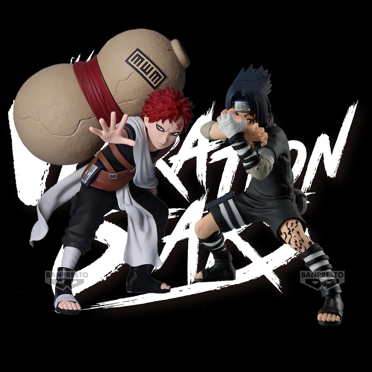 BANPRESTO BP28550P BP28550P Gaara and Uchiha Sasuke 12 cm Collectible Figure, Multi-Colour, Ideal for Anime Fans