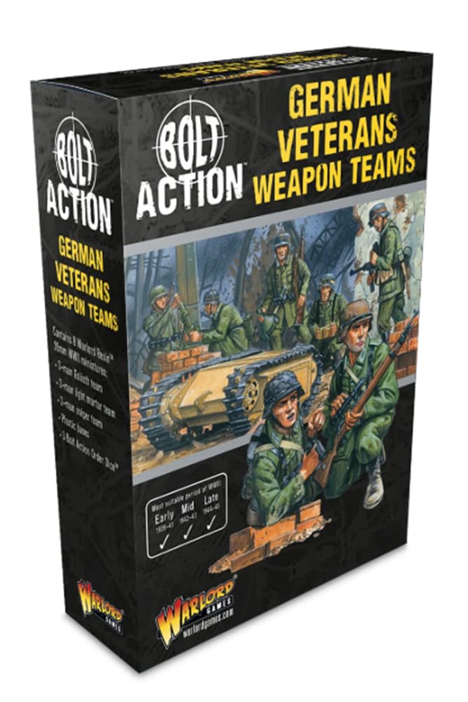 Warlord Games German Army Veteran Weapons Teams - 28mm Scale Resin Miniatures for Bolt Action Highly Detailed World War 2 Miniatures