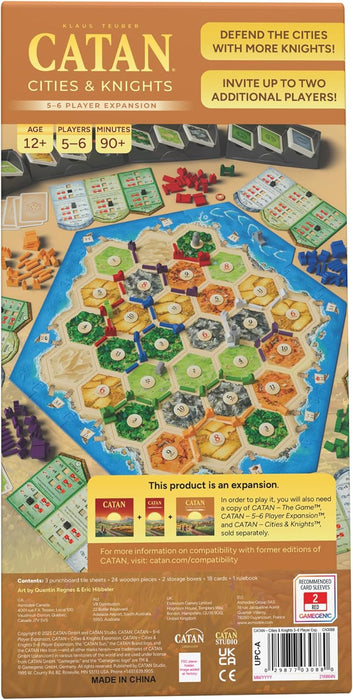 CATAN Cities & Knights - Expansión de 5 a 6 jugadores, 6ª edición, juego de mesa, a partir de 12 años, 3-6 jugadores, 60-90 minutos de tiempo de juego