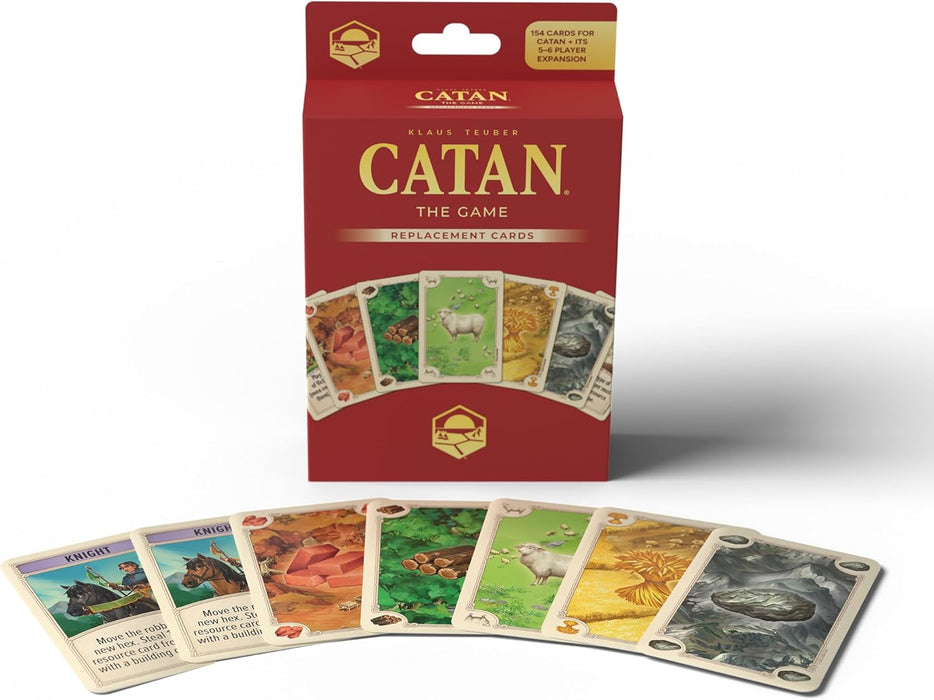 CATAN Base Game Card Accessory (6th Edition) Complete Replacement Set with 95 Resource Cards & 25 Development Cards, Made Studio