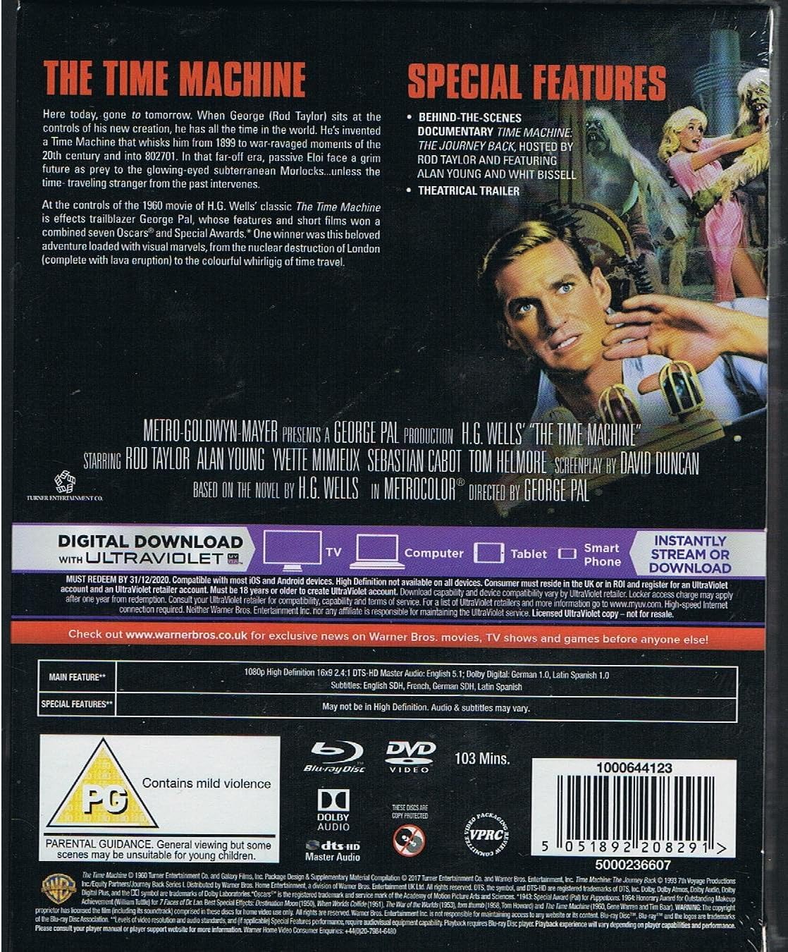 The Time Machine UK Premium Collection Blu-Ray + DVD + Digital HD + Ltd Ed Art Cards Region Free