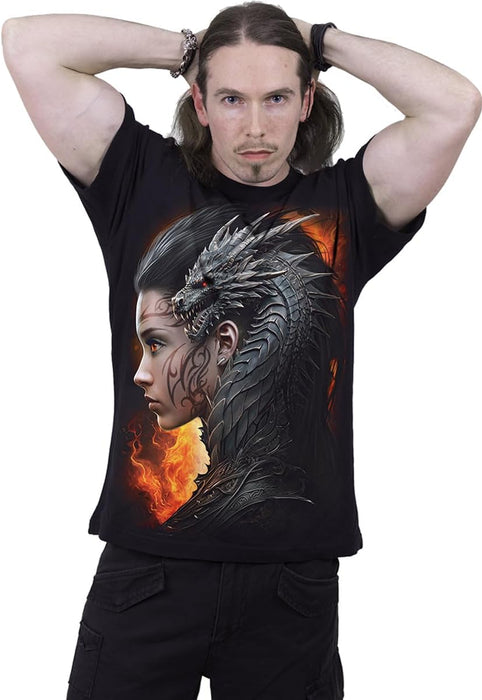 Spiral Draco Queen Uomo T-Shirt Nero Regular