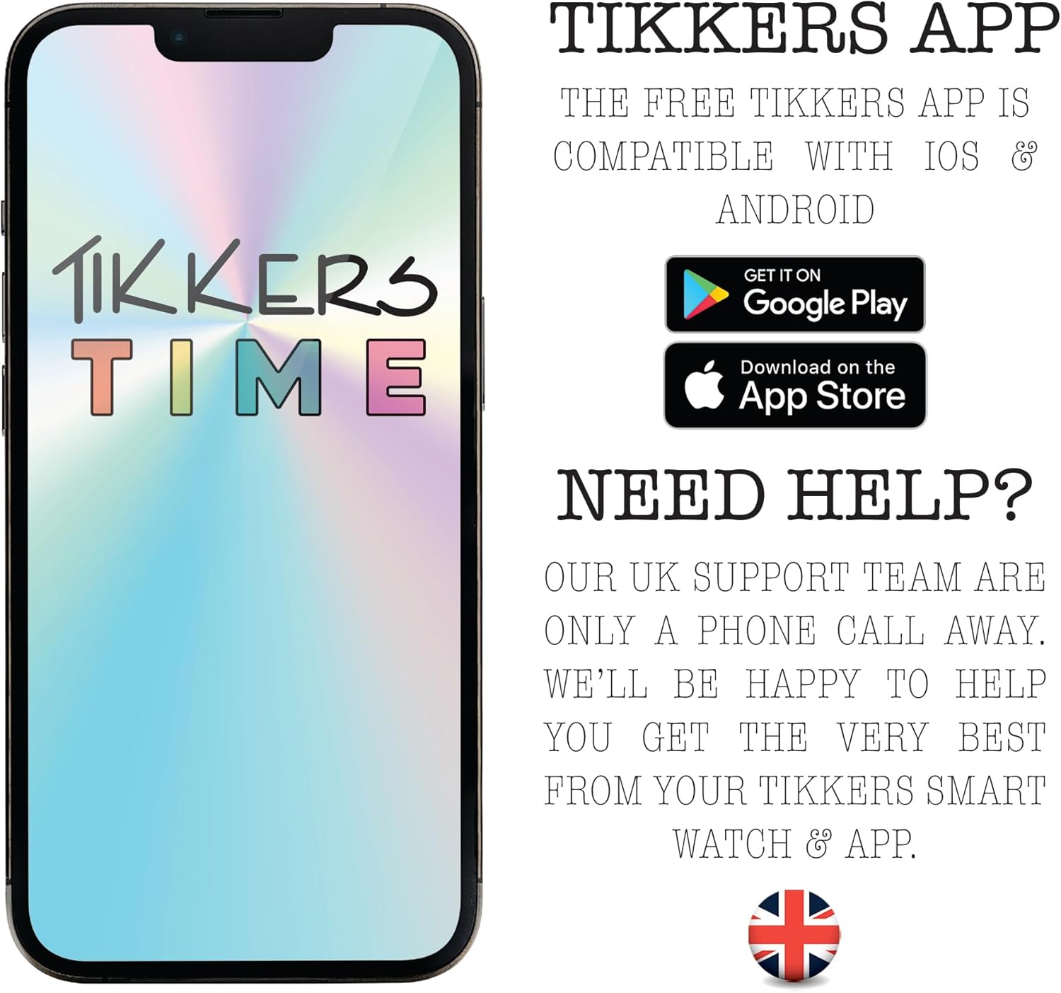 Tikkers Smart Series 34 Pink Silicone Strap Smart Watch