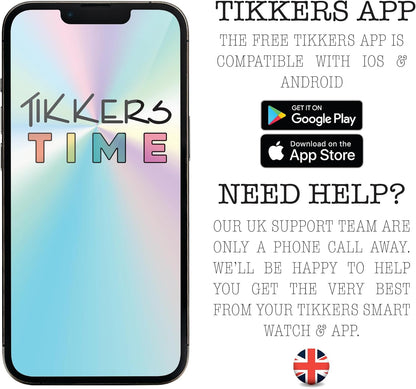 Tikkers Smart Series 34 Pink Silicone Strap Smart Watch