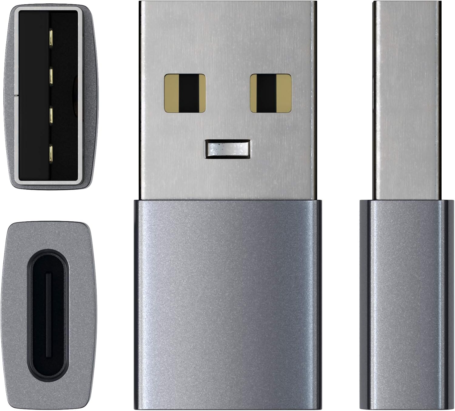 Satechi Type-A to Type-C Adapter Converter - USB-A Male to USB-C Female - Compatible with iMac, MacBook Pro/MacBook, Laptops, PC, Computers and More (Space Grey