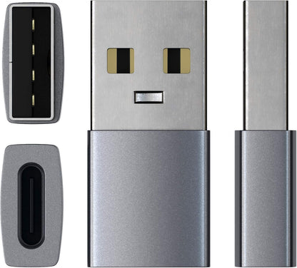 Satechi Type-A to Type-C Adapter Converter - USB-A Male to USB-C Female - Compatible with iMac, MacBook Pro/MacBook, Laptops, PC, Computers and More (Space Grey