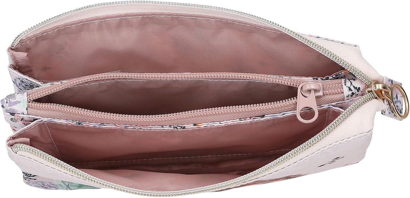 Depesche TOPModel Summer Feeling 13307 Pencil Case in Pink with Model Motif, Flowers and Butterflies, Pencil Case with 3 Inner Compartments