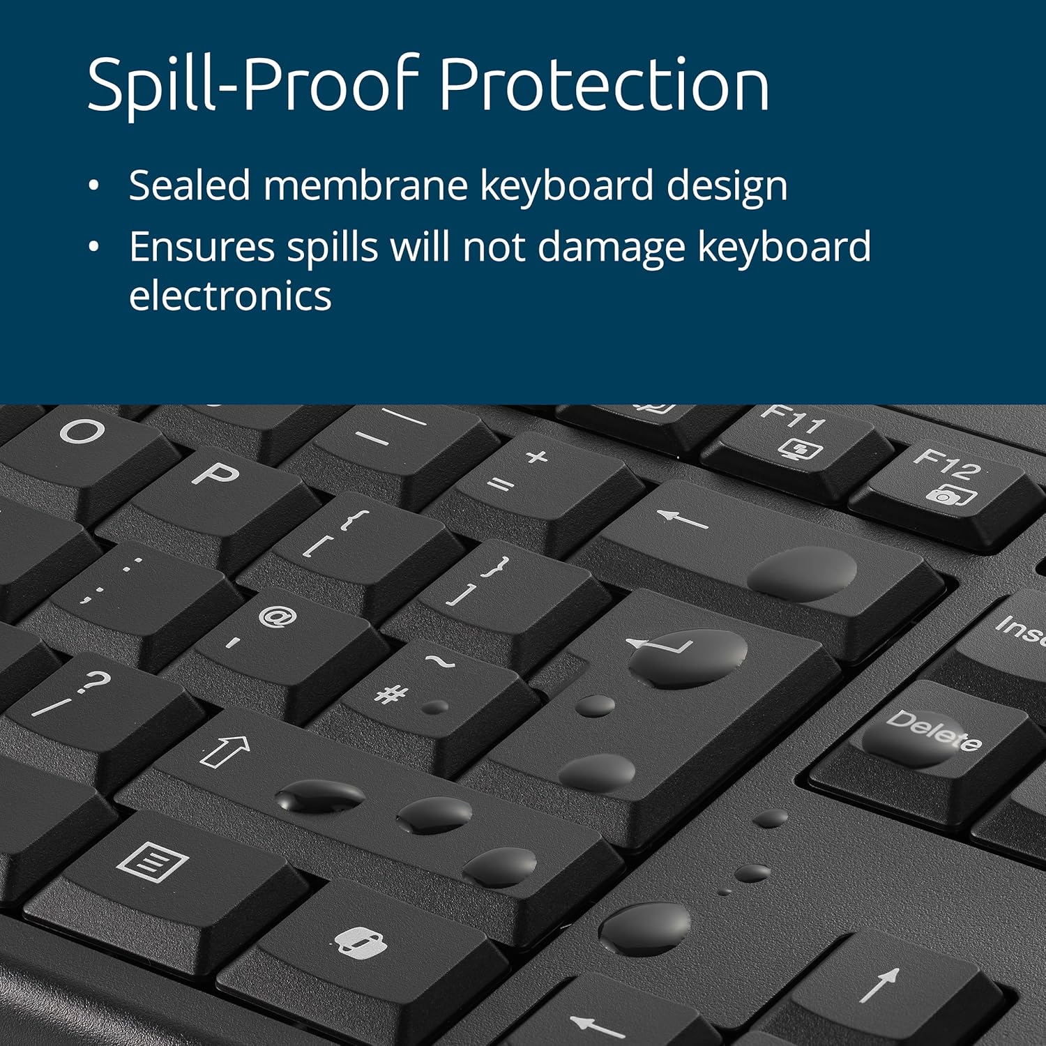 Kensington KM270 EQ Rechargeable Wireless Full Size Keyboard and Ambidextrous Silent Mouse Combo for PC and laptop, 2.4GHz & BT 5.0 wireless, spill-proof design - QWERTY ISO Layout - Black K75560UK