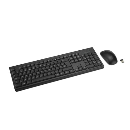 Kensington KM270 EQ Rechargeable Wireless Full Size Keyboard and Ambidextrous Silent Mouse Combo for PC and laptop, 2.4GHz & BT 5.0 wireless, spill-proof design - QWERTY ISO Layout - Black K75560UK