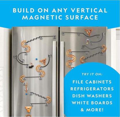 National Geographic Magnetic Marble Run - Super Fun Engineering and Construction Toys with Magnets and Marbles for Kids | Activity Building Games | Creative STEM Toys for Girls and Boys | 75 Piece Kit