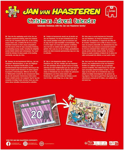 Christmas Advent Calendar - 24 Days of Puzzles, Puzzle the Scene Behind the Curtains - Fun 54 Piece Adults Puzzle & Comic Puzzle -100% Recycled Cardboard Jigsaw Puzzle for Adults