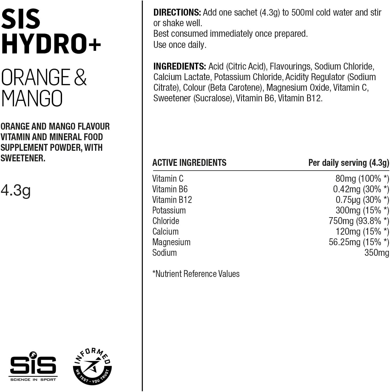 Hydro+ Stick Powder Orange Mango - 4.5g - Pack of 6