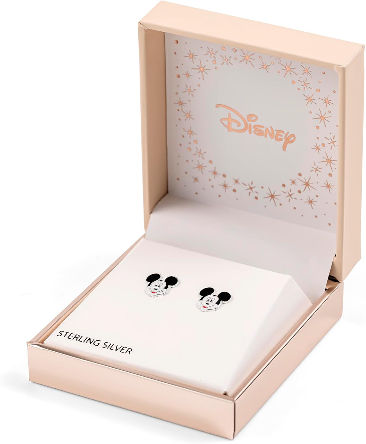 Disney 925 Sterling Silver Mickey Mouse Enamel Stud Earrings for Girls