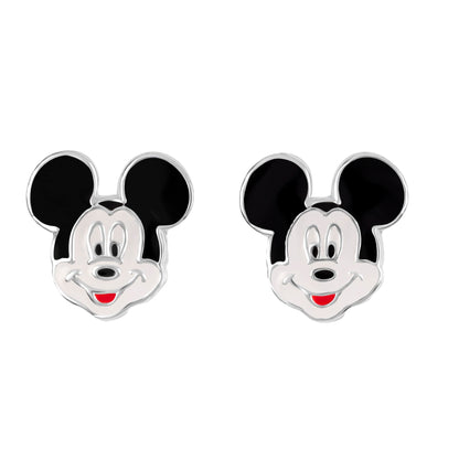 Disney 925 Sterling Silver Mickey Mouse Enamel Stud Earrings for Girls