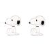 Peanuts 925 Sterling Silver Womens Snoopy Enamel Stud Earrings