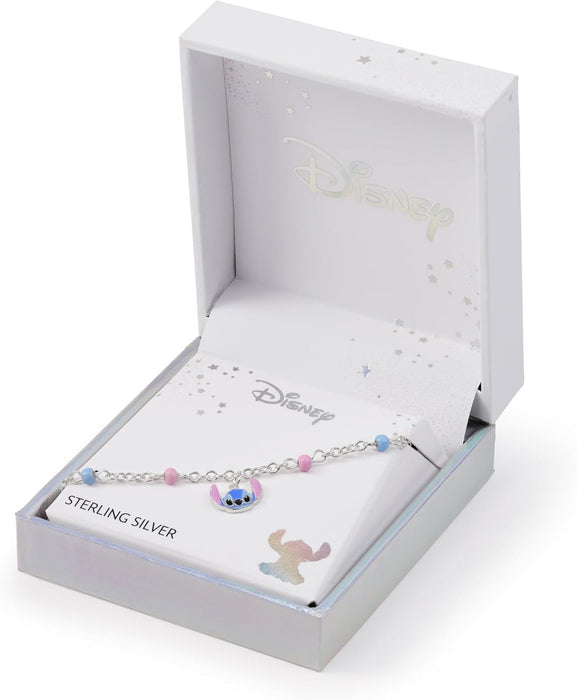 Sterling Silver 925 Stitch Pink & Blue Charm Bracelet
