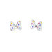 Sterling Silver 925 Minnie Mouse Polka Dot Bow Stud Earrings