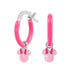 Sterling Silver 925 Minnie Mouse Pink Enamel Huggie Earrings