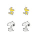 Peanuts Snoopy & Woodstock Frauen Ohrstecker-Set weiß/gelb Fan-Merch, TV-Serien, Zeichentrick