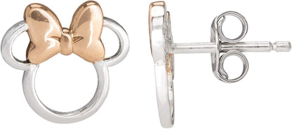Minnie Mouse Silver and Rose Gold Earrings E901880TL